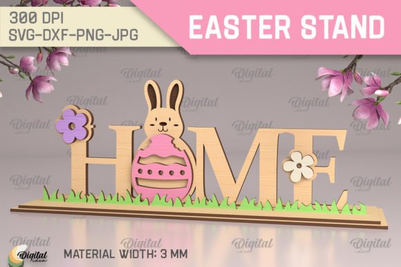 3D Easter Stand Laser Cut. Home SVG