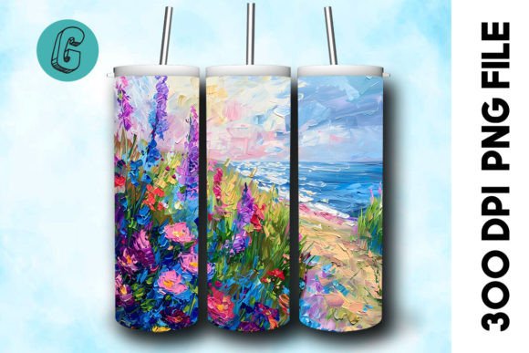 3D Oil Paint Floral Tumbler Wrap 32
