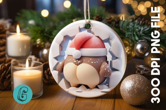 3D Owl Break Through Ornament Back 81