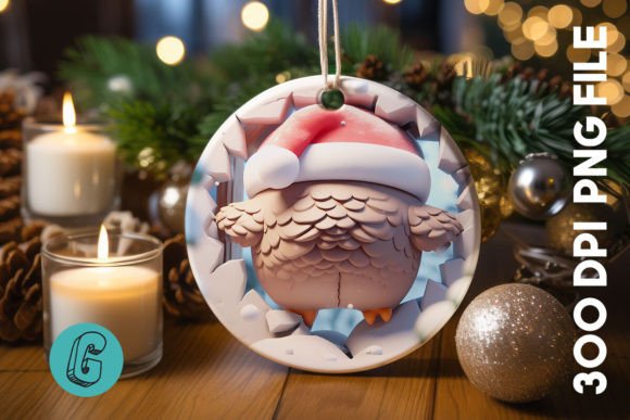 3D Owl Break Through Ornament Back 87