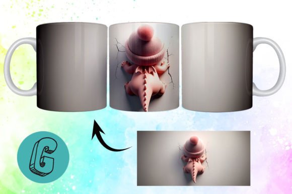 3D Valentine Dragon 3D Mug Wrap 10