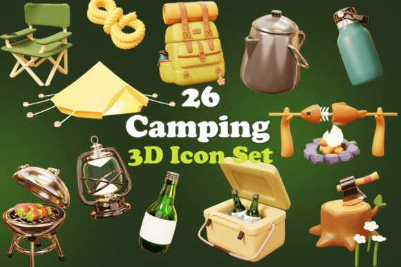 Enhancing Visual Storytelling with the Cute 3D Camping and Picnic Icon Set