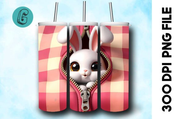 Rabbit 3D Valentine Tumbler Wrap 40