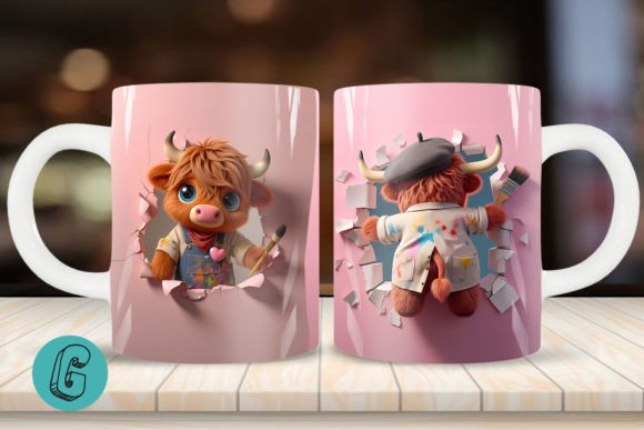 Revolutionizing Digital Craft: The Strategic Value of the 3D V-Day Artist Highland Cow Mug Wrap 14