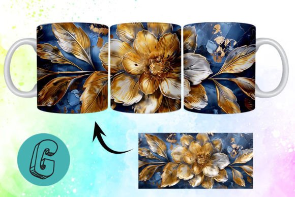The Art of Digital Craft: Mastering the 3D Oil Paint Gold Flower Mug Wrap for Personalized Creations