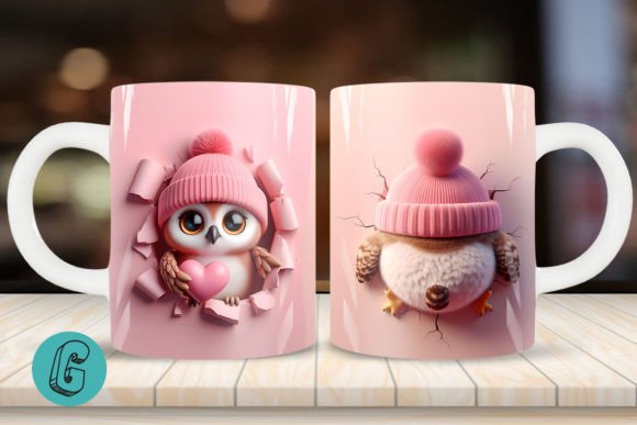 Transforming Valentine Owl 3D Mug Wrap 2 Side 02 Into Professional-Grade Creations