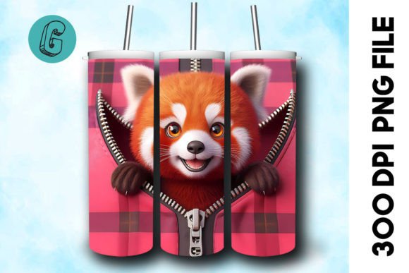 Unleash Your Creativity with the Valentine Red Panda 3D Tumbler Wrap 40