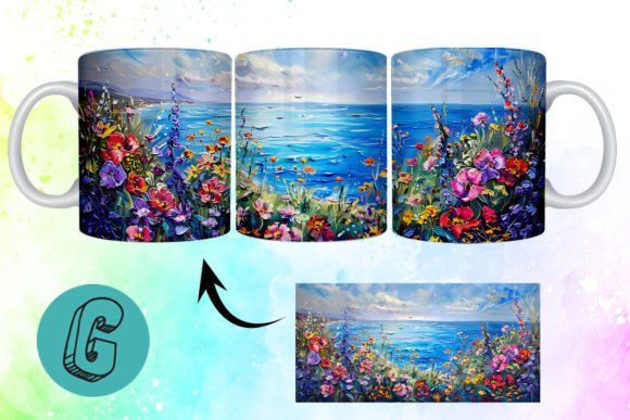 Unlocking Creativity with the 3D Oil Paint Floral Garden Mug Wrap 05 Digital Download