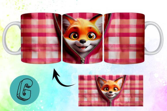Valentine Cute Fox 3D Mug Wrap 19