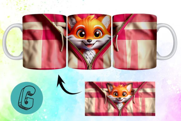 Valentine Cute Fox 3D Mug Wrap 20