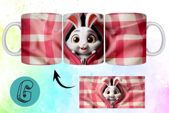 Valentine Cute Rabbit 3D Mug Wrap 19