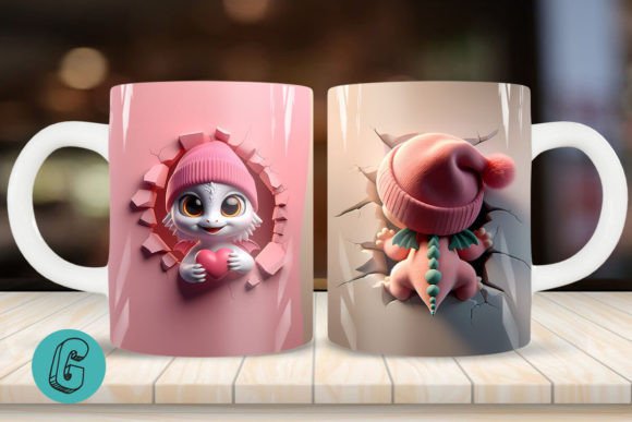 Valentine Dragon 3D Mug Wrap 2 Side 14