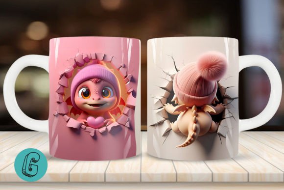 Valentine Dragon 3D Mug Wrap 2 Side 15